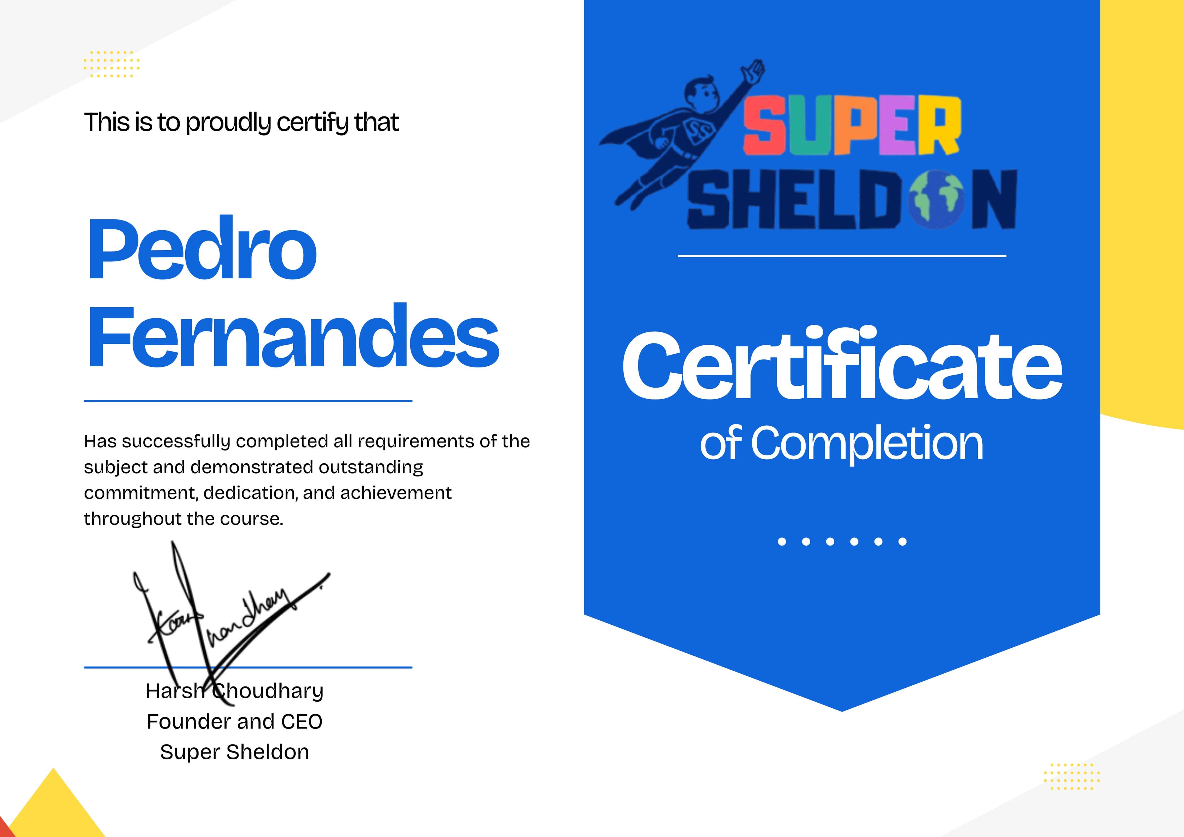 Certificate of Completion